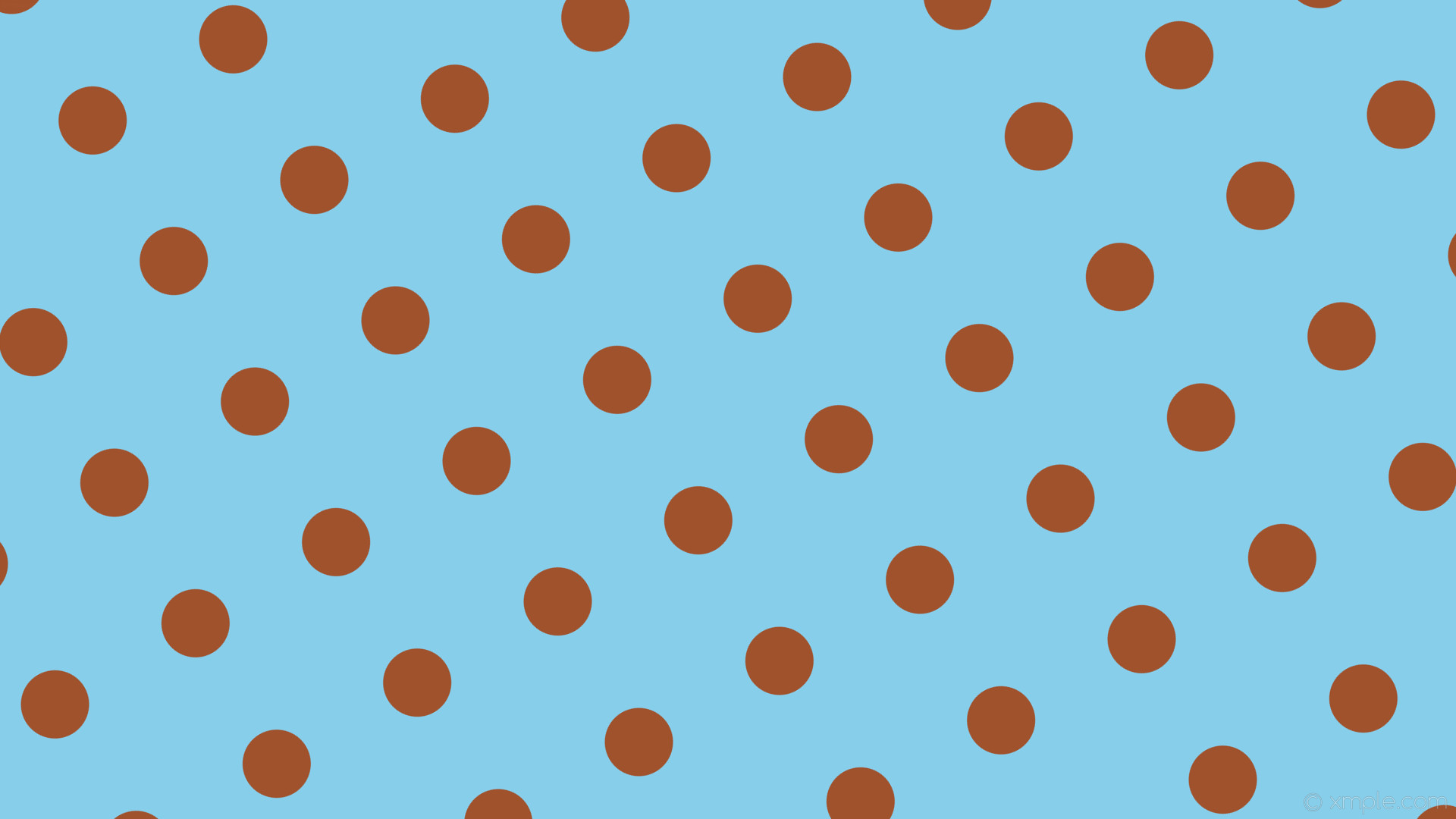 wallpaper spots brown dots blue polka sky blue sienna #87ceeb #a0522d 210Â°  90px