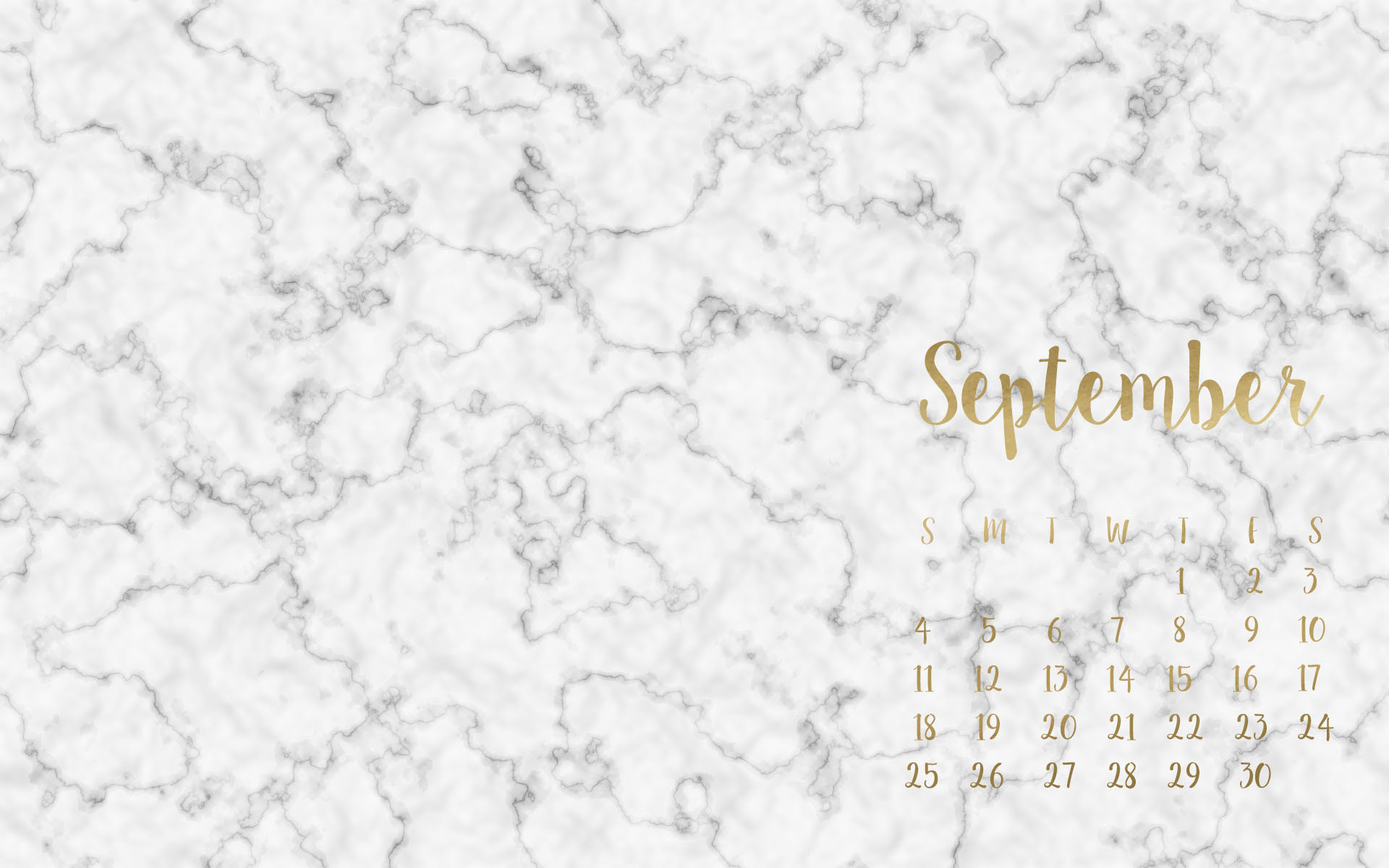 Marble Gold Calendar