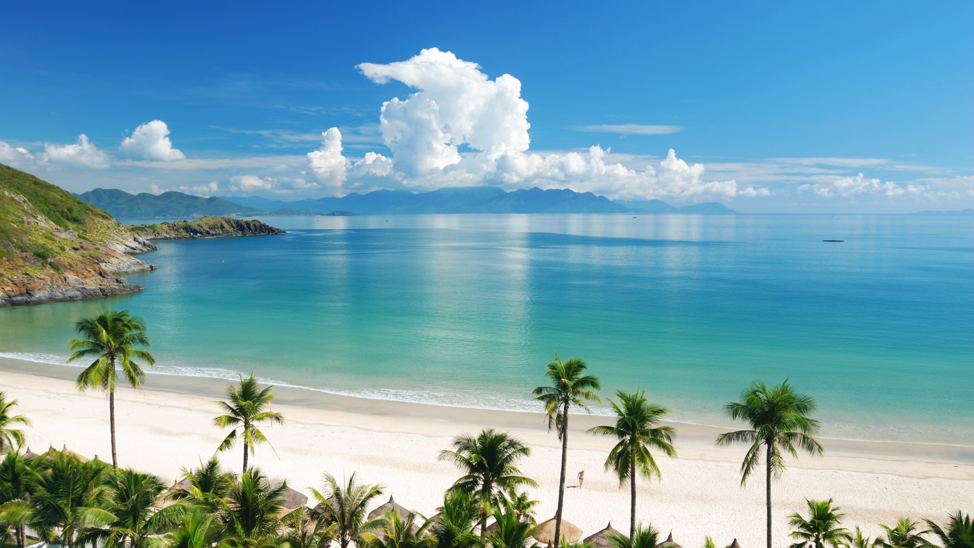 Background Full HD 1080p. Wallpaper beach, tropics, sea, sand, summer