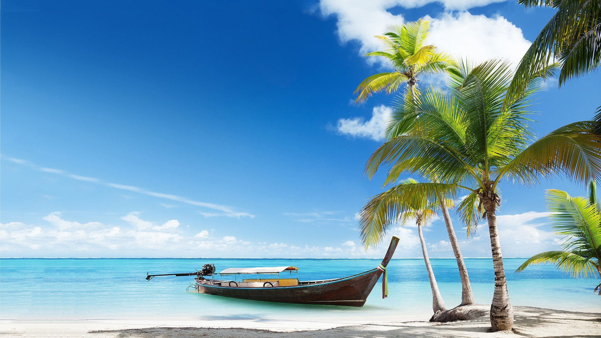 Beach HD Wallpaper Free Download. Boat Tropical Beach