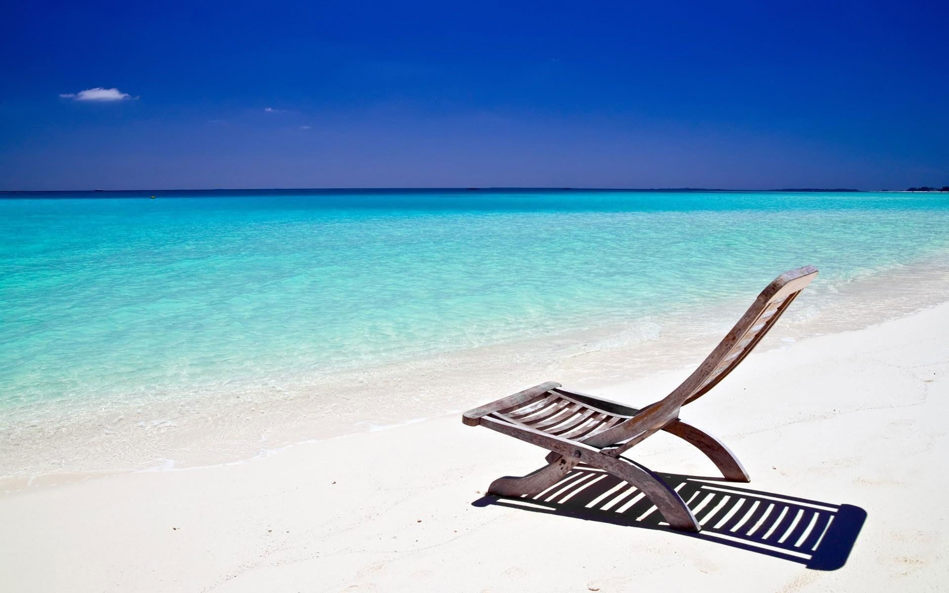 Umbrella beach chairs sun 1366×768 iwallhd wallpaper hd Download Wallpaper Pinterest Beach chairs and Wallpaper