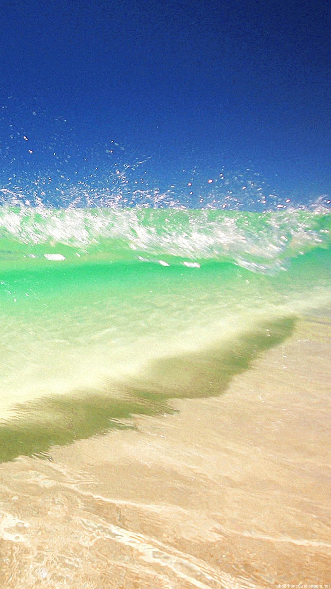 HD beach wave iphone 6 wallpaper