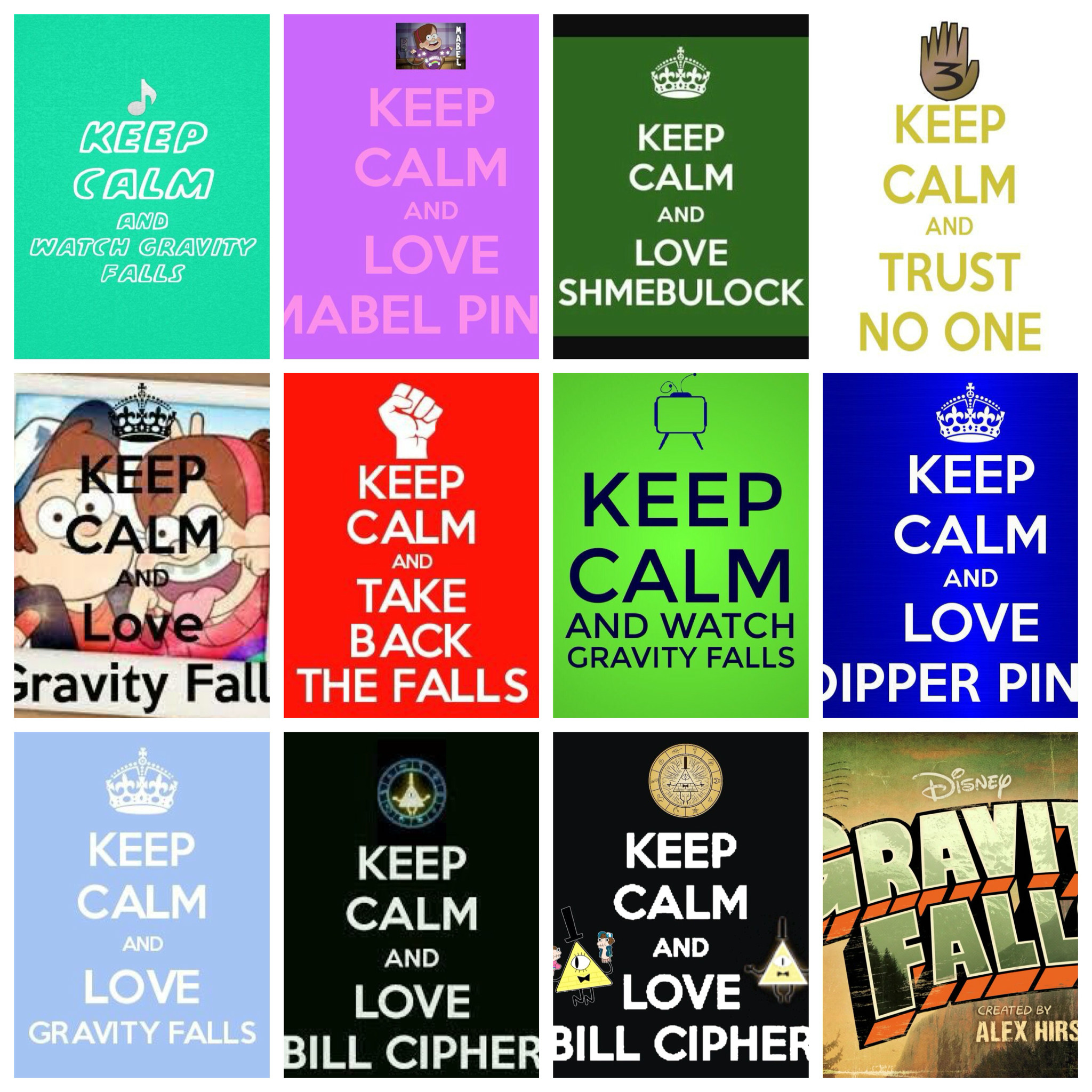 Colas de keep calm and love gravity falls hecho por lunas discos bill cipher