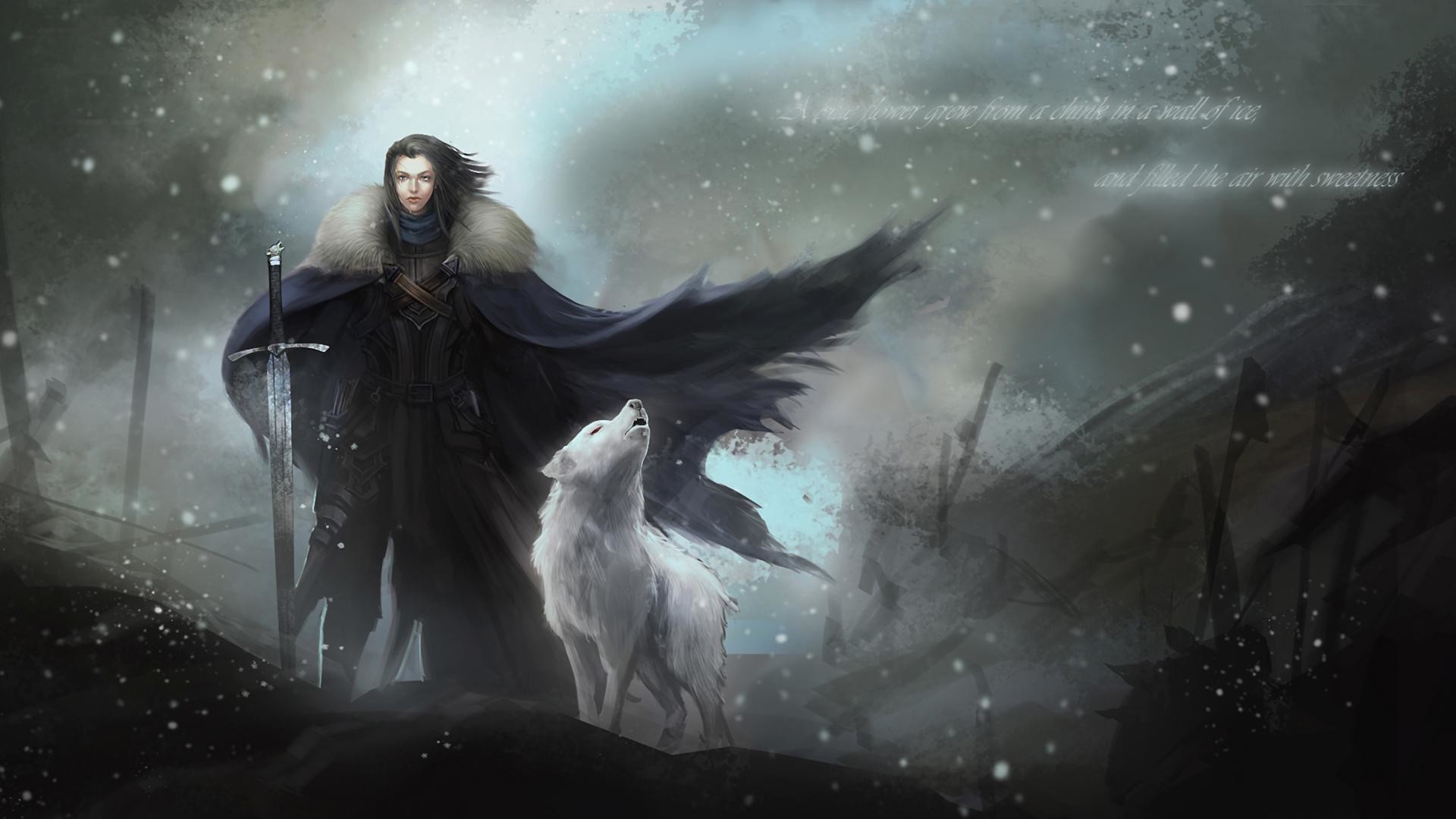 Jon snow y fantasma 15507 Winter is coming Pinterest