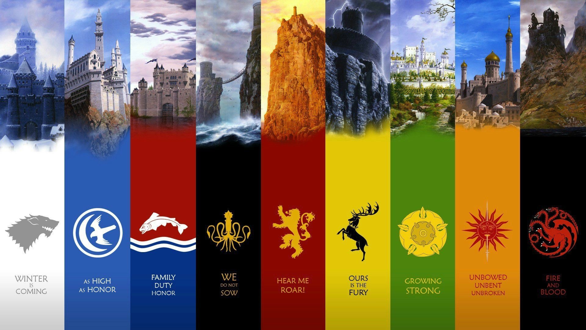 Game of thrones season all houses wallpaper