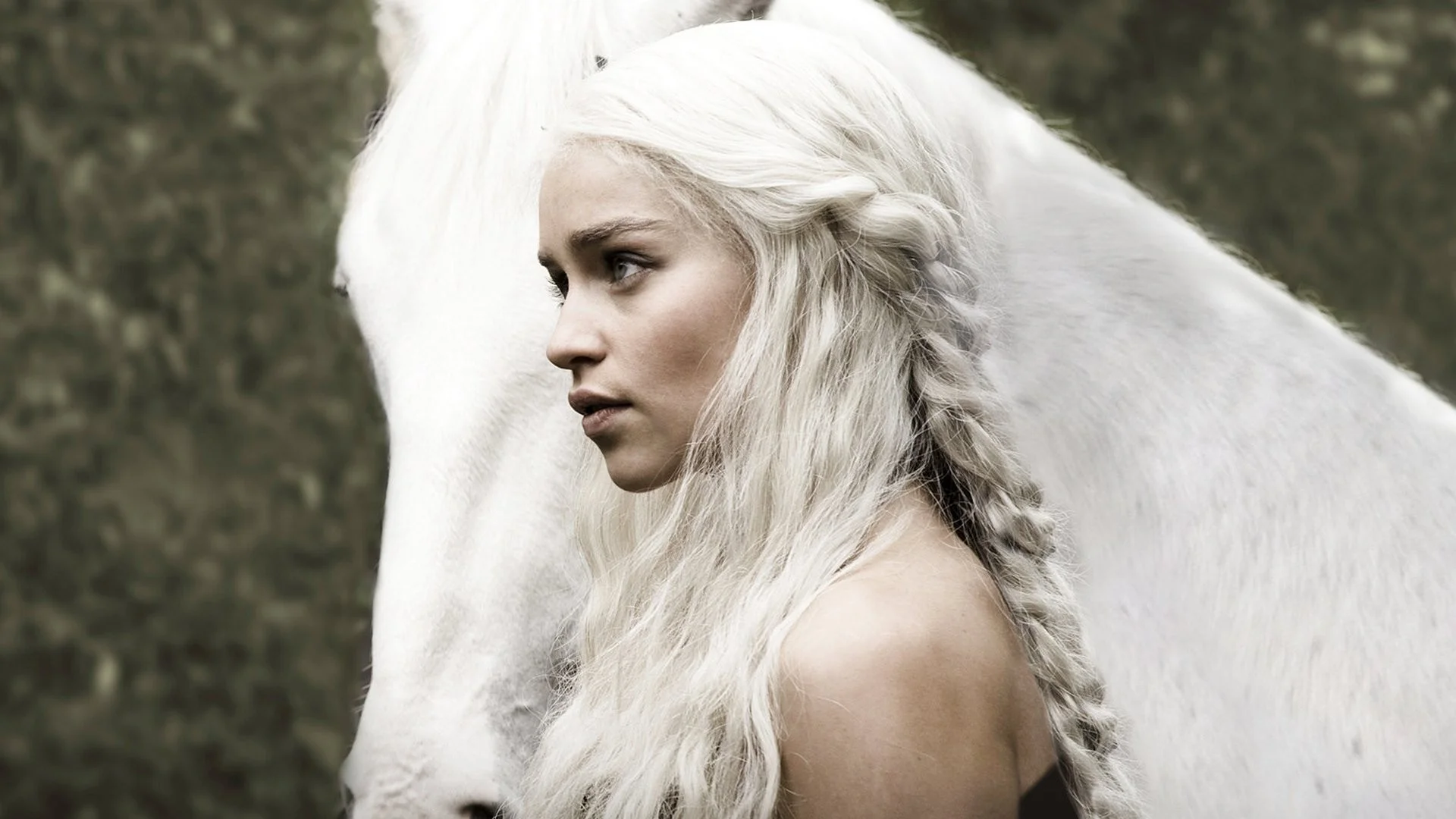 Daenerys Targaryen and White Horse Game of Thrones HD Wallpaper