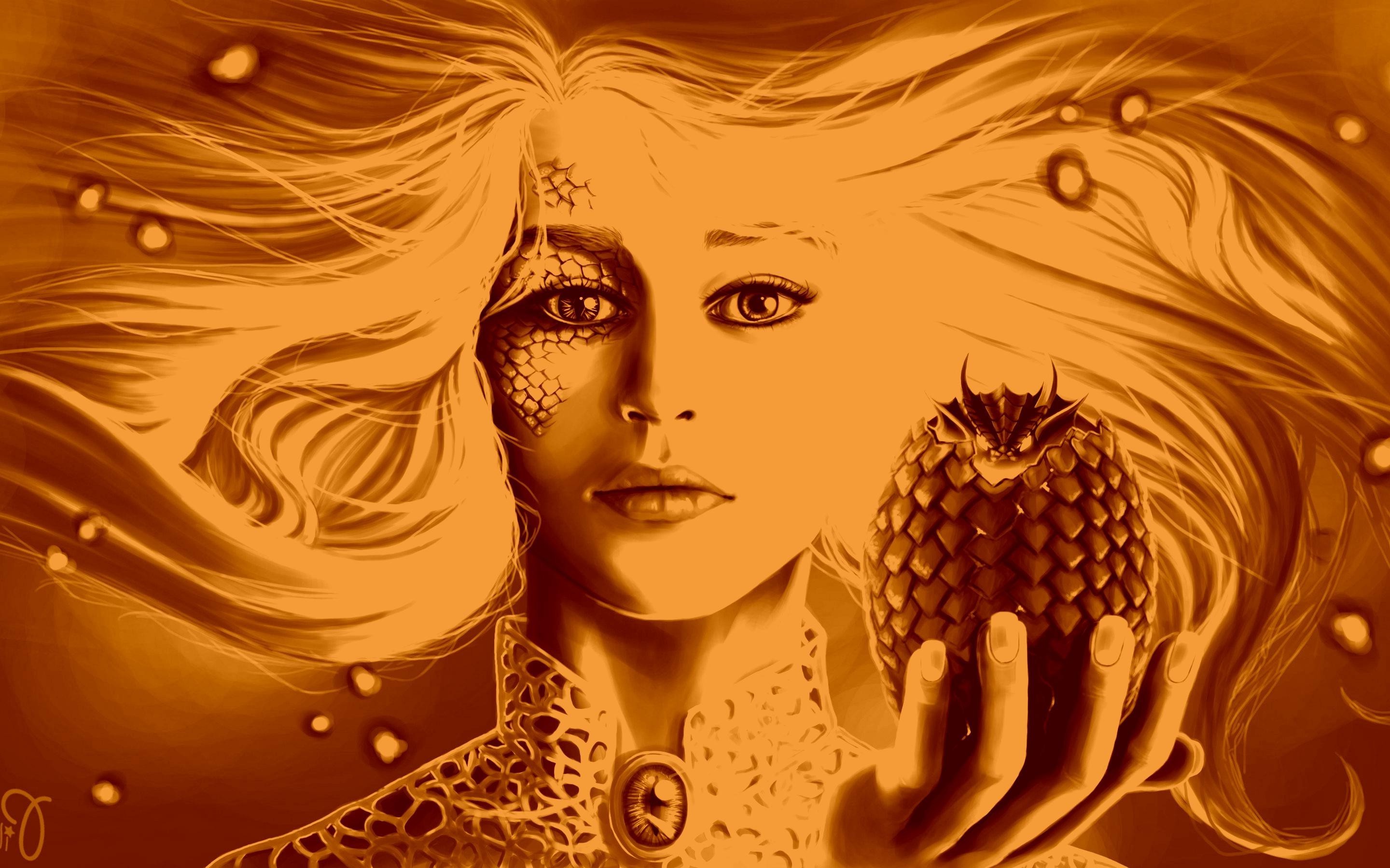 Daenerys Targaryen, Game Of Thrones, Dragon, Artwork Wallpapers HD /  Desktop and Mobile Backgrounds