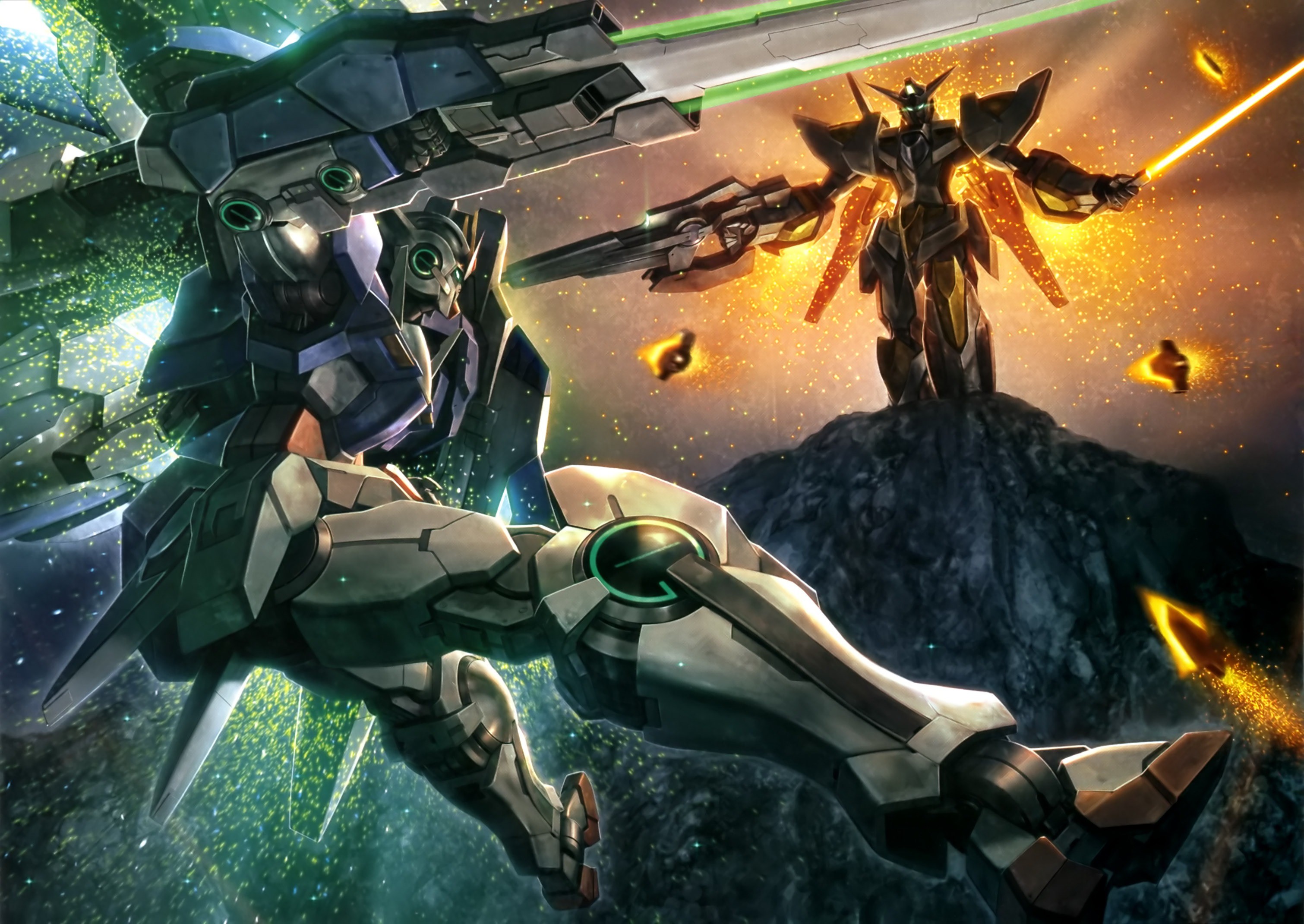 00 Raiser vs Reborns Gundam gundam illustrations Pinterest Gundam and Anime