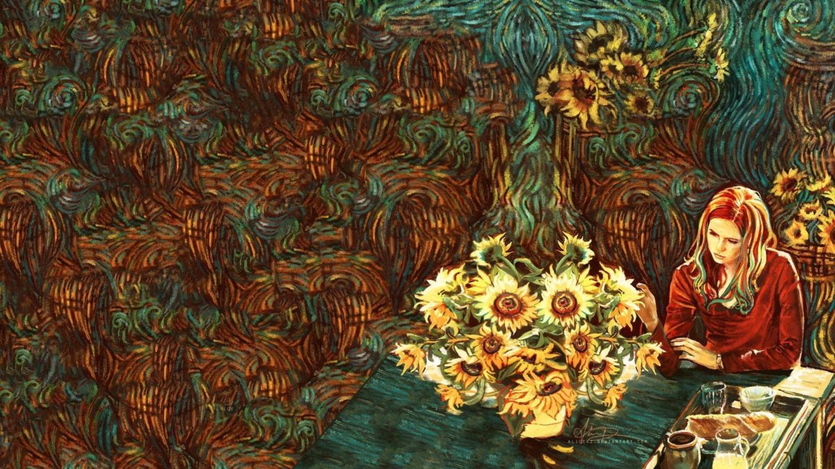 Van Gogh Karen Gillan Amy Pond Doctor Who Sunflowers