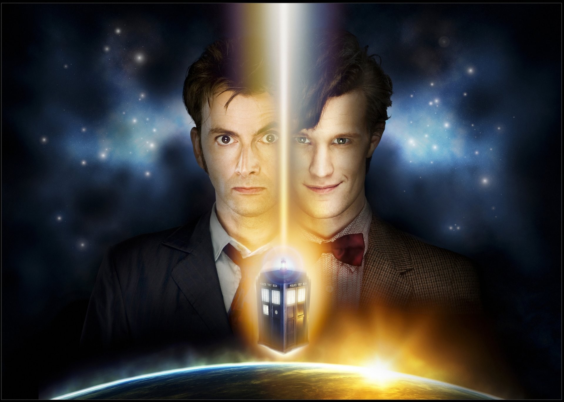 doctor who doctor who david tennant david tennant matt smith matt smith  space star police box