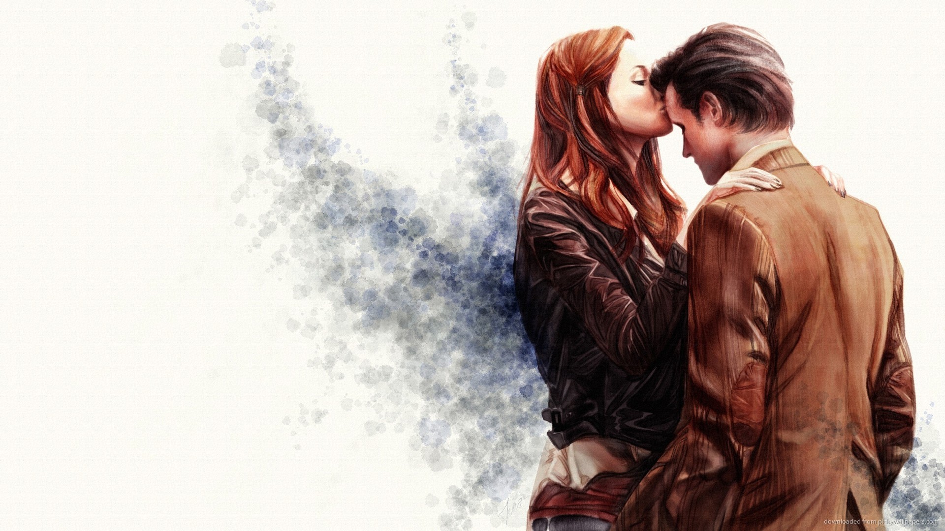Amy Pond And The Doctor Kiss for 1920×1080
