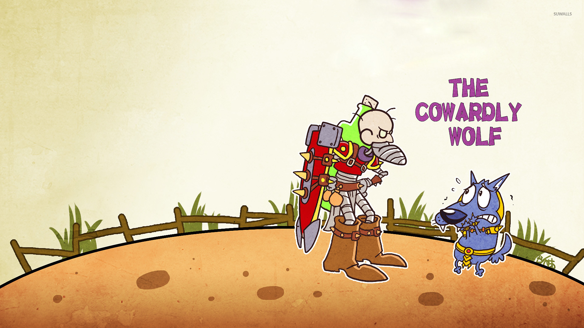 Courage and Eustace from Courage the Cowardly Wolf wallpaper