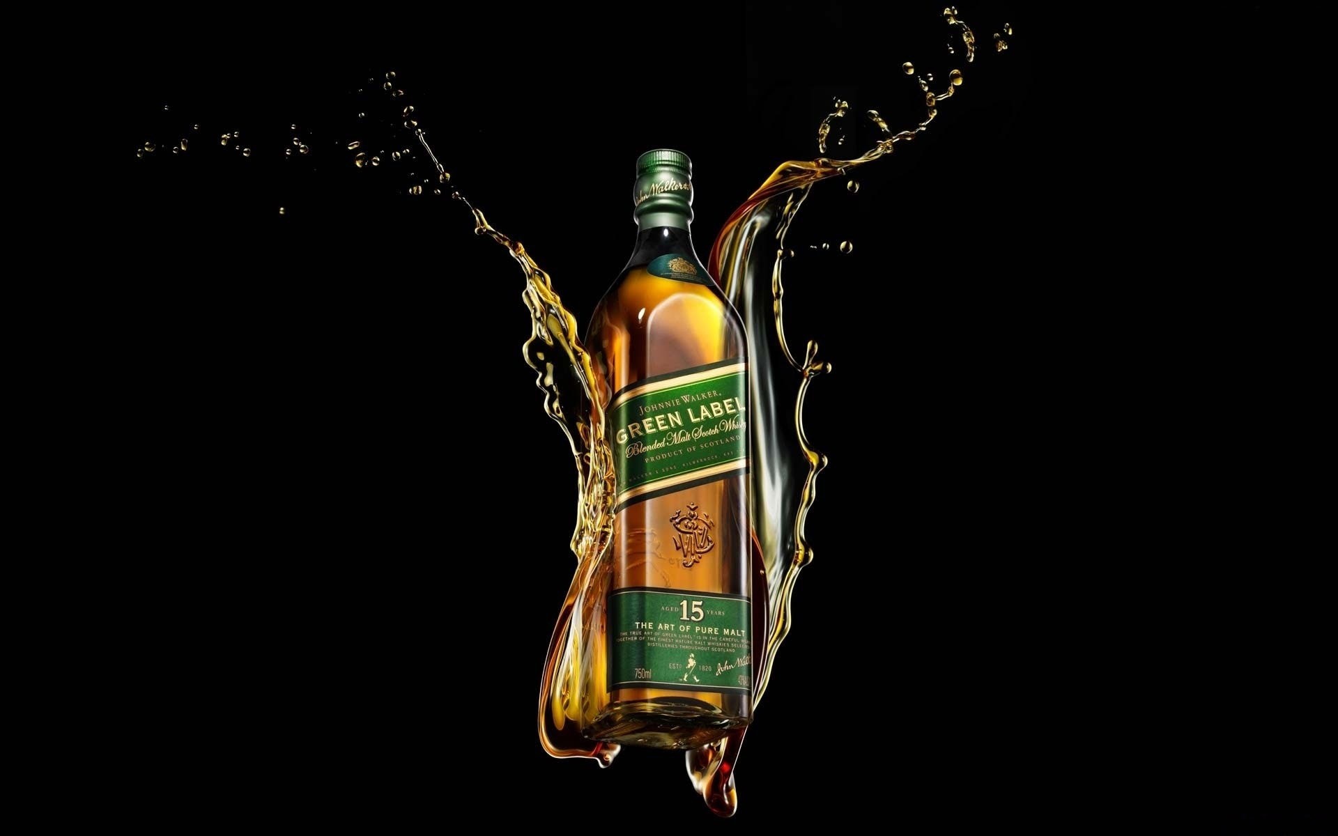 Wallpaper Johnnie walker, Green label, Whiskey, Bottle, Brand