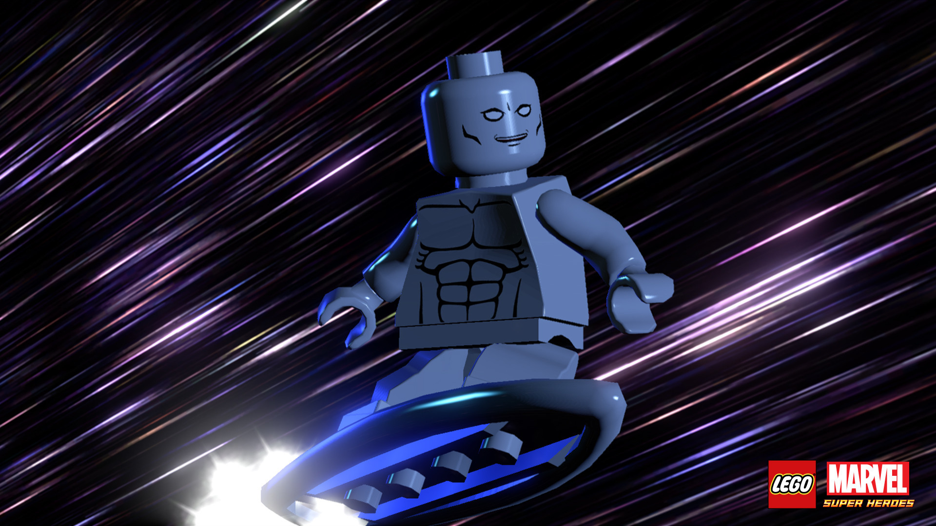The Silver Surfer as he appears in Lego Marvel Superheroes