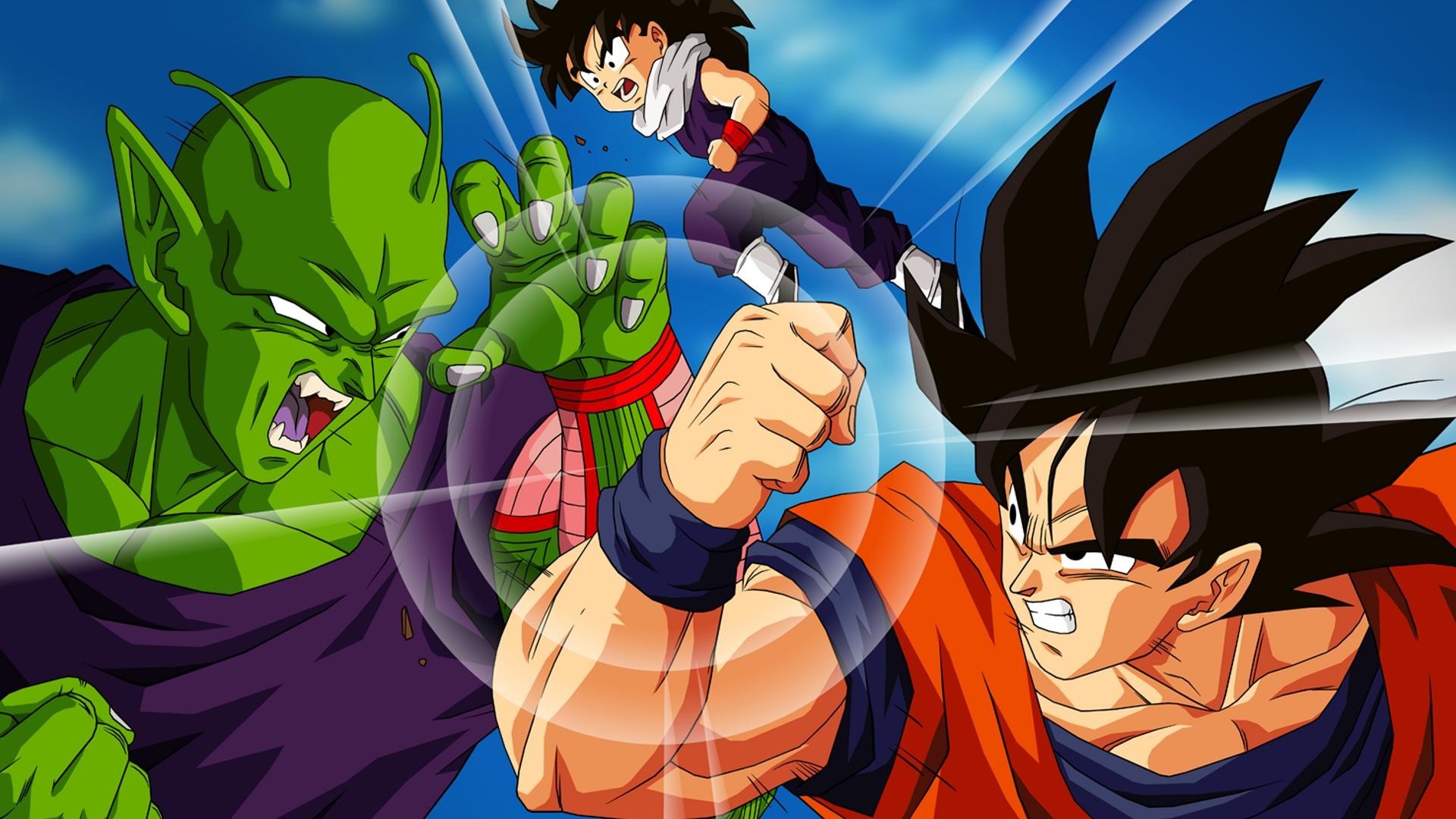 Baixe grtis papel de parede do seriado anime Dragon Ball Z Goku versus Piccolo em hd