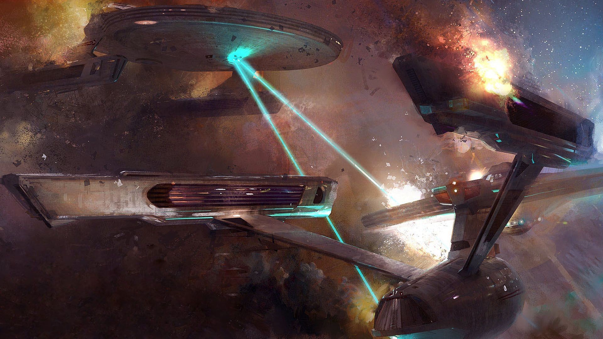 Starship combat – Star Trek HD Wallpaper 1920×1080