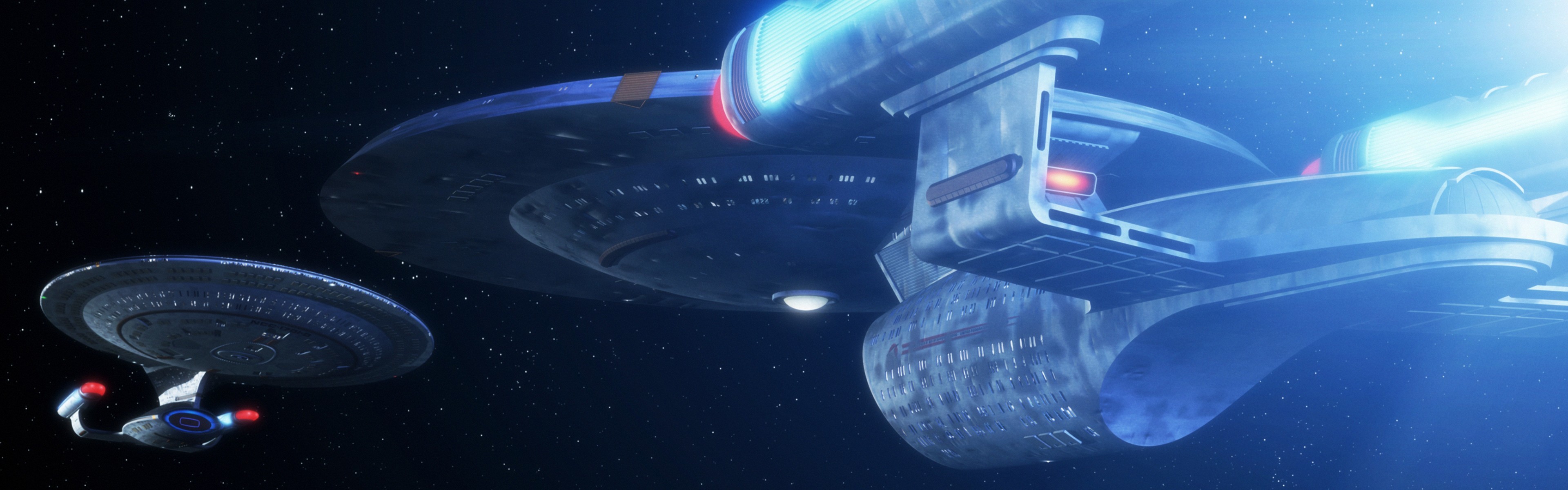 General Star Trek USS Enterprise spaceship dual monitors multiple display space
