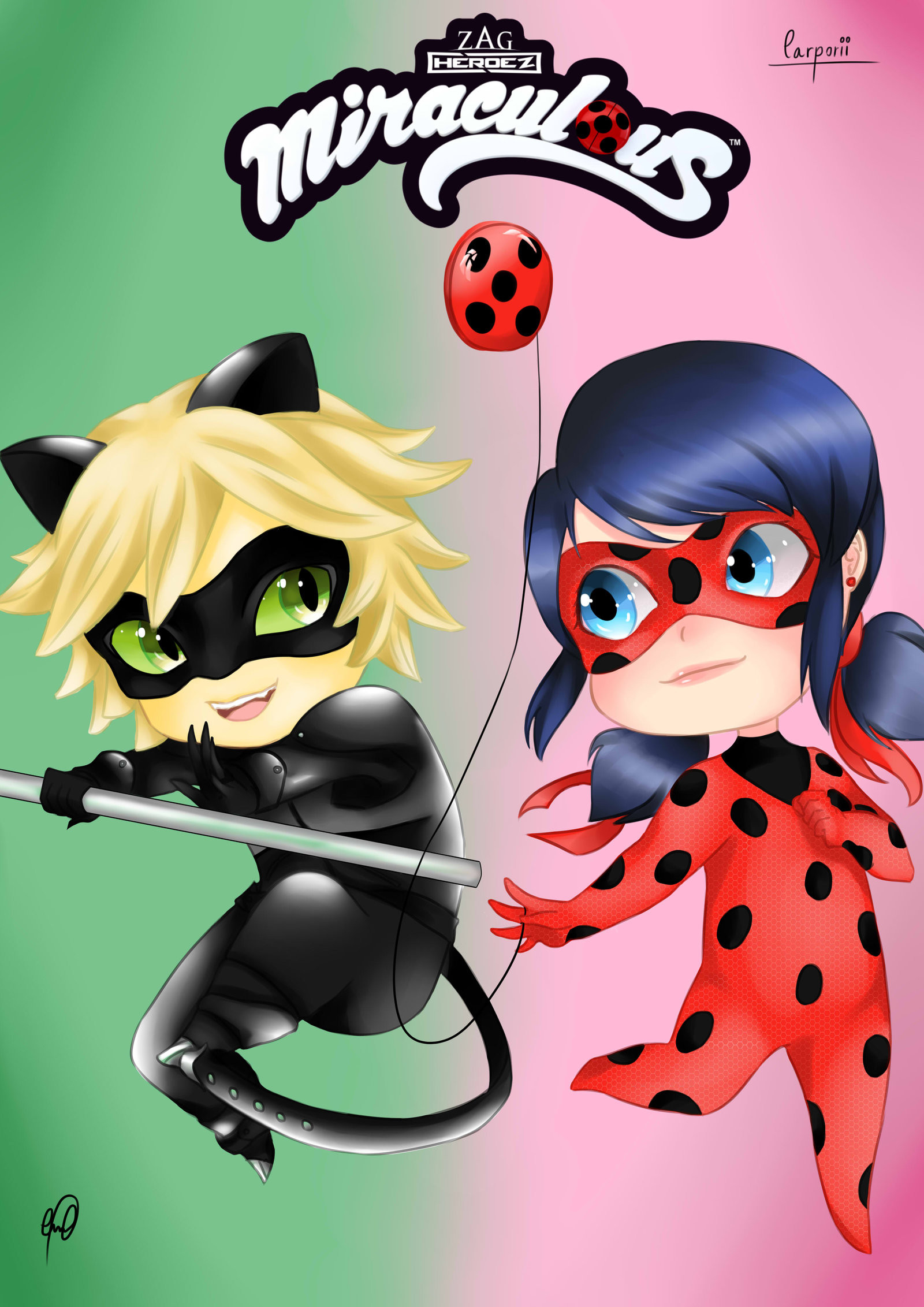 Miraculous – Tales of Ladybug and Cat Noir – Chibi by SrtaSabakuno